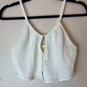 Urban Outfitters Cayenne Ribbed Cropped Button Front Cami Women’s Size Small